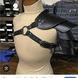 Black Leather Medieval Shoulder Harness - Men's or Woman Accessory pack